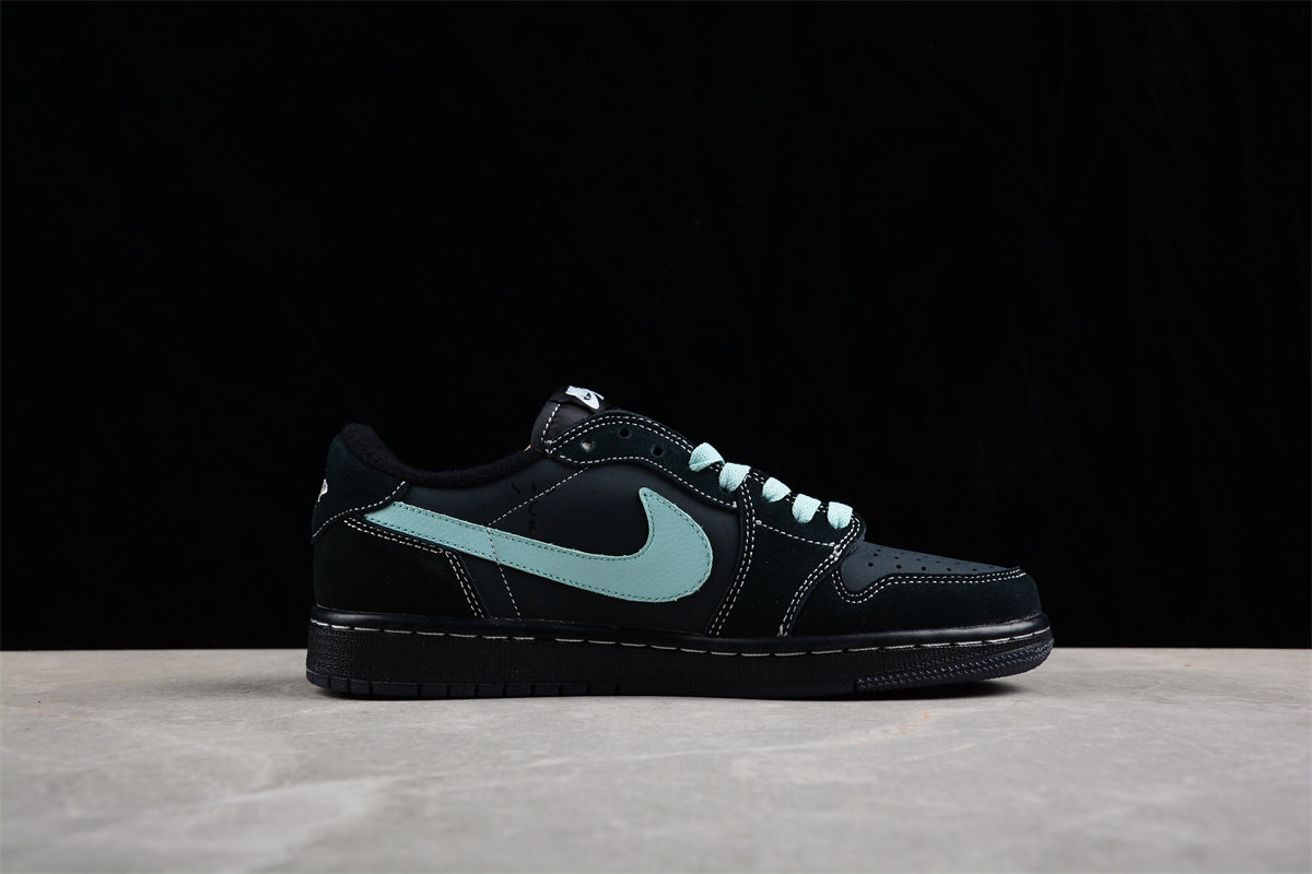 Jordan 1s x travis scott custom blue and black