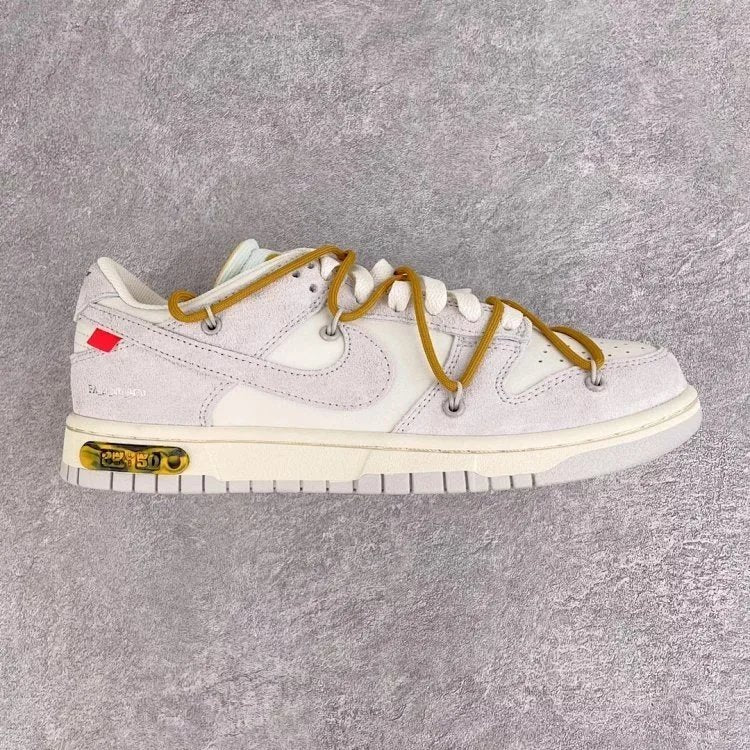 Off-White Nike low dunks grey and golden