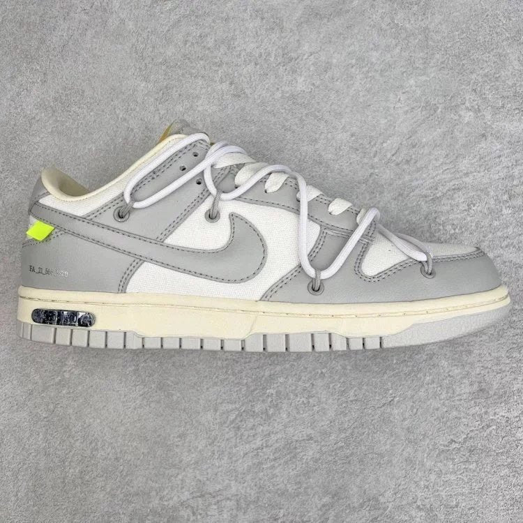Off-White Nike low dunks silver and white