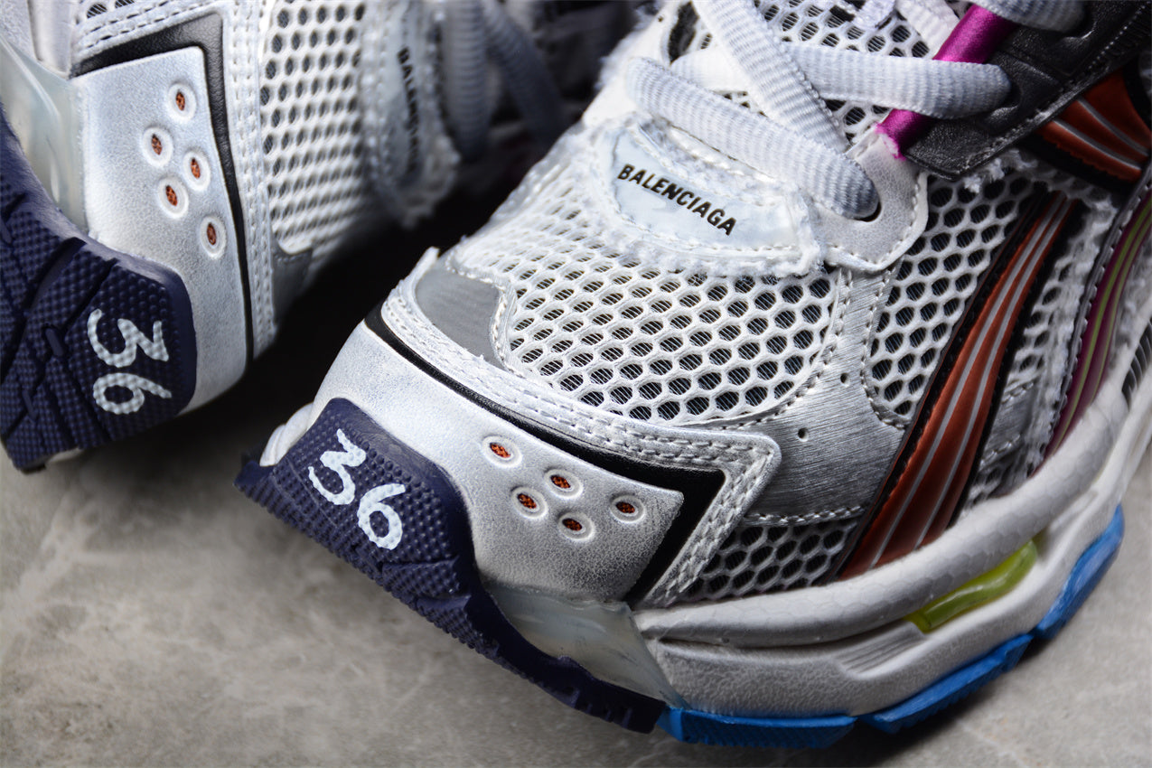 Balenciaga Runner Trainers | Grey, pink and orange