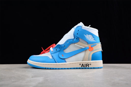 Jordan 1s high x Off-white north carolina blue