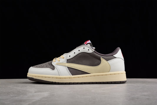 Jordan 1s x travis scott reverse mocha brown and white
