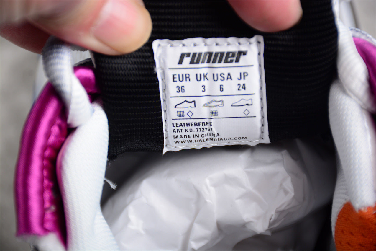 Balenciaga Runner Trainers | Grey, pink and orange