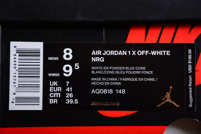 Jordan 1s high x Off-white north carolina blue