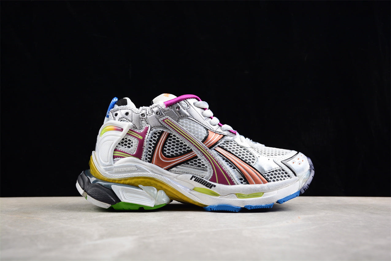 Balenciaga Runner Trainers | Grey, pink and orange