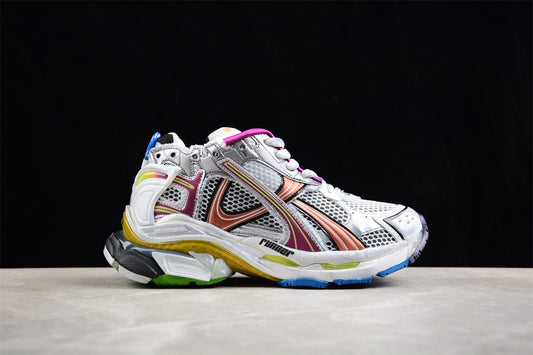 Balenciaga Runner Trainers | Grey, pink and orange