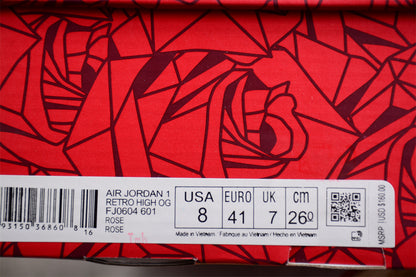 Jordan 1s high red flower customized