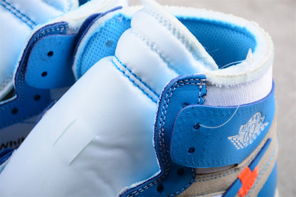 Jordan 1s high x Off-white north carolina blue