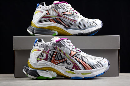 Balenciaga Runner Trainers | Grey, pink and orange