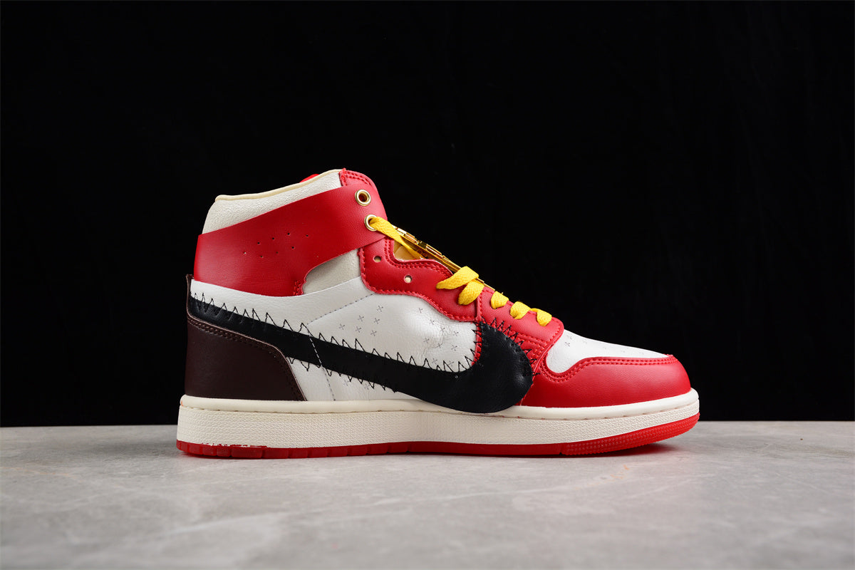 Jordan 1s high red flower customized