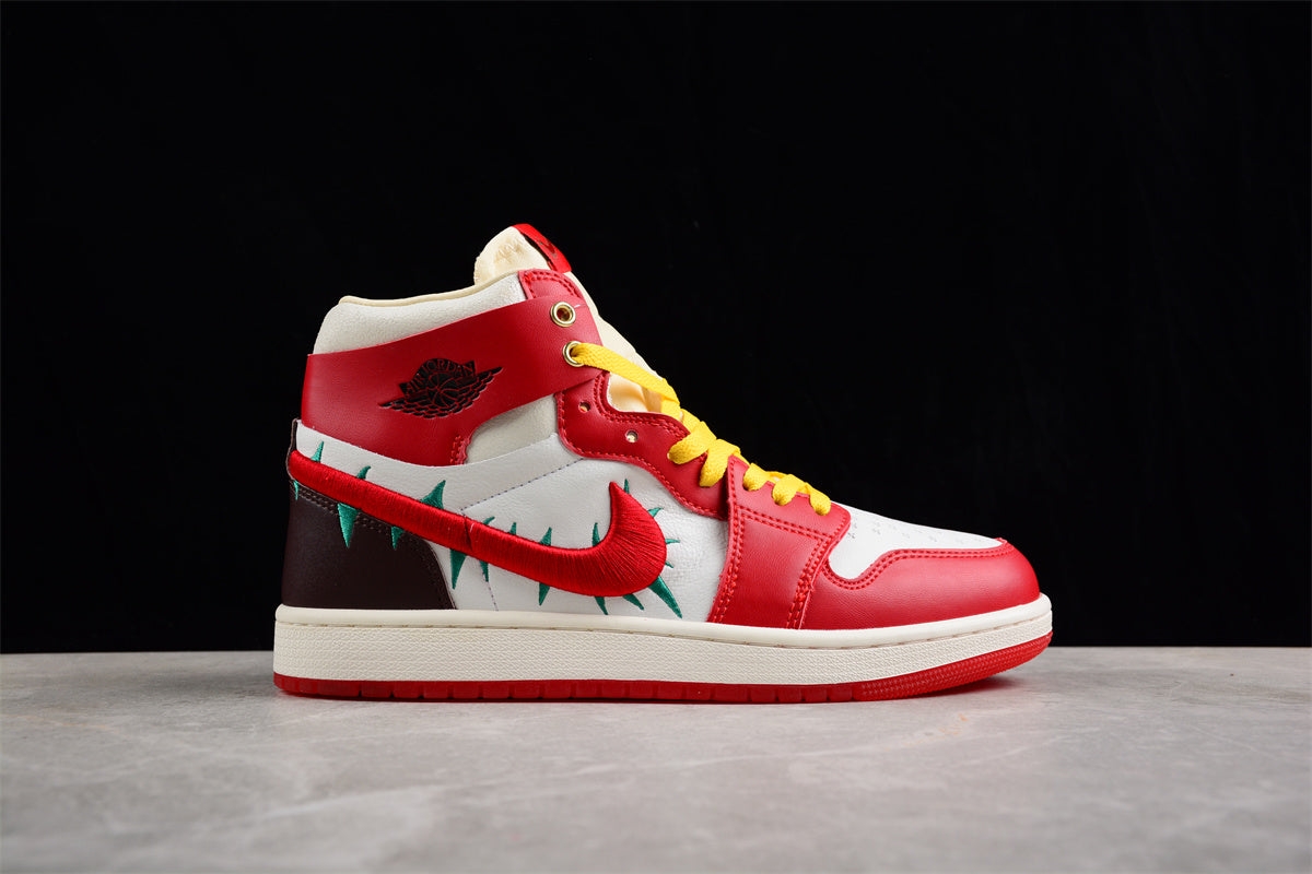Jordan 1s high red flower customized
