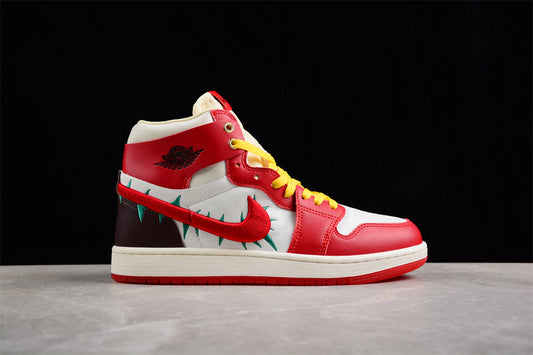 Jordan 1s high red flower customized