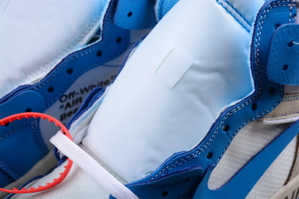 Jordan 1s high x Off-white north carolina blue