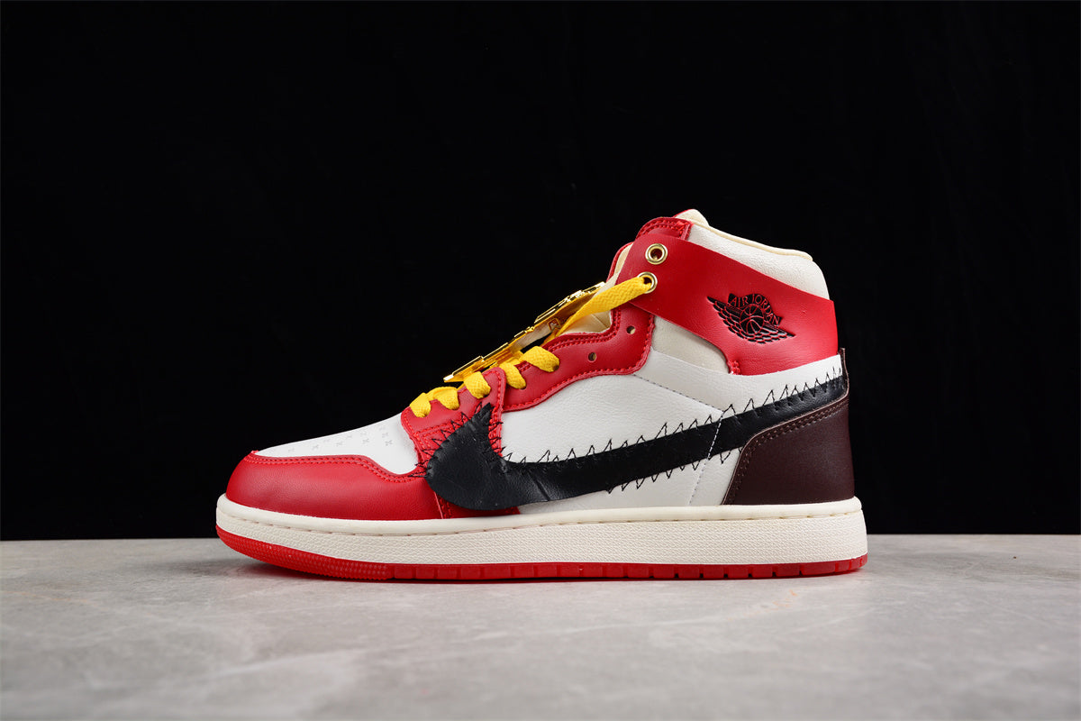 Jordan 1s high red flower customized