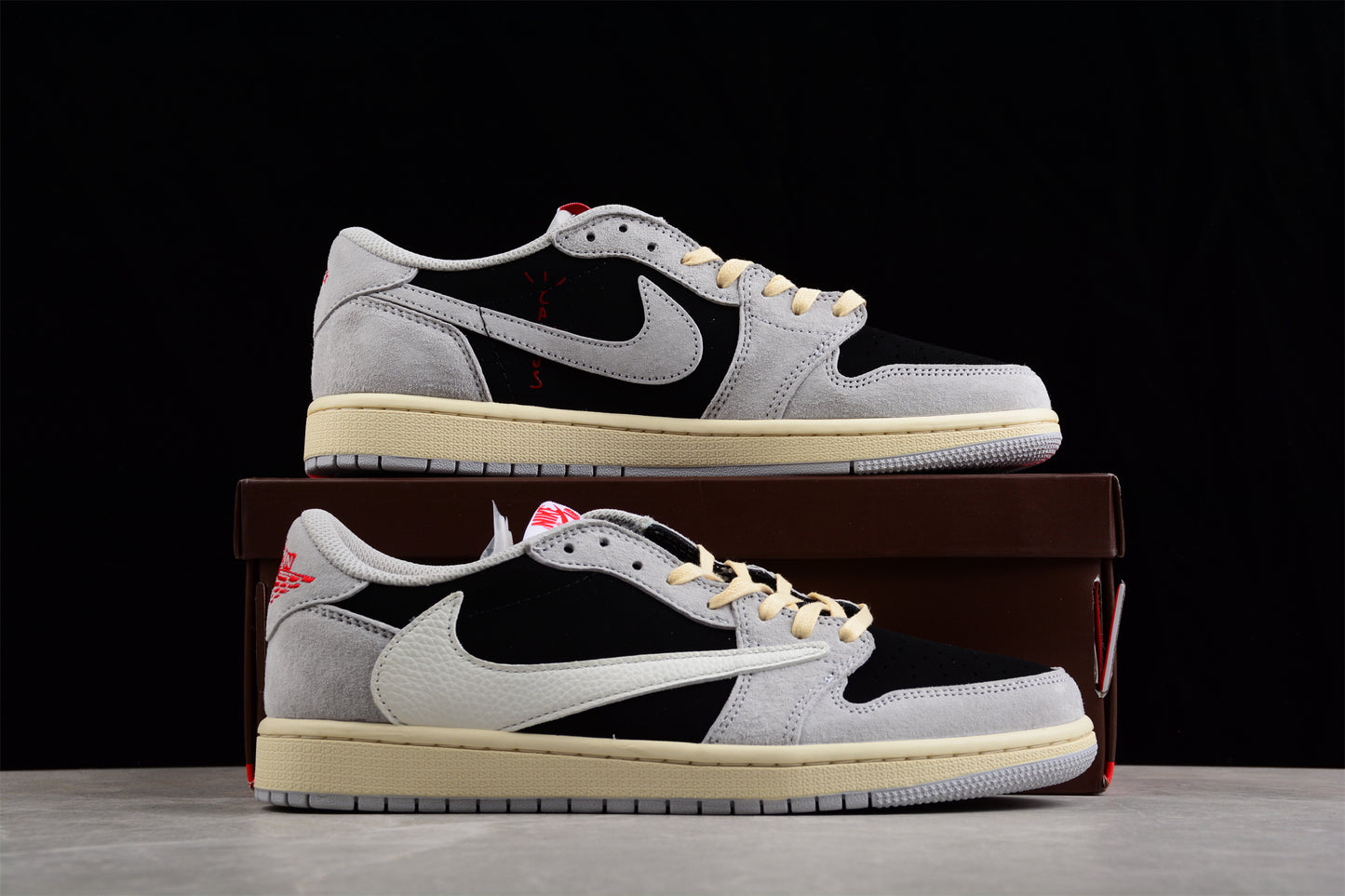 Jordan 1s x travis scott reverse grey mocha custom