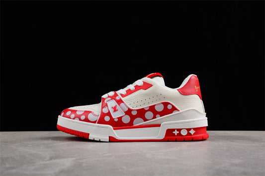 LV Trainers white and red spots