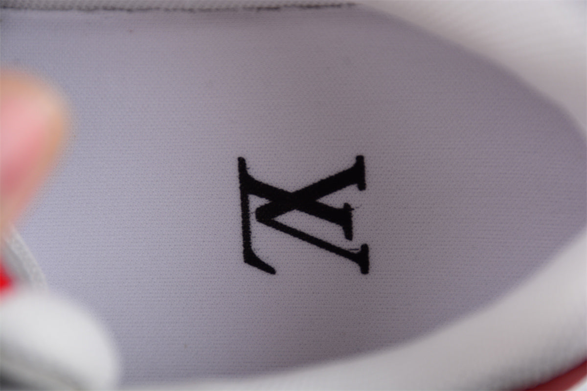 LV Trainers white and red spots