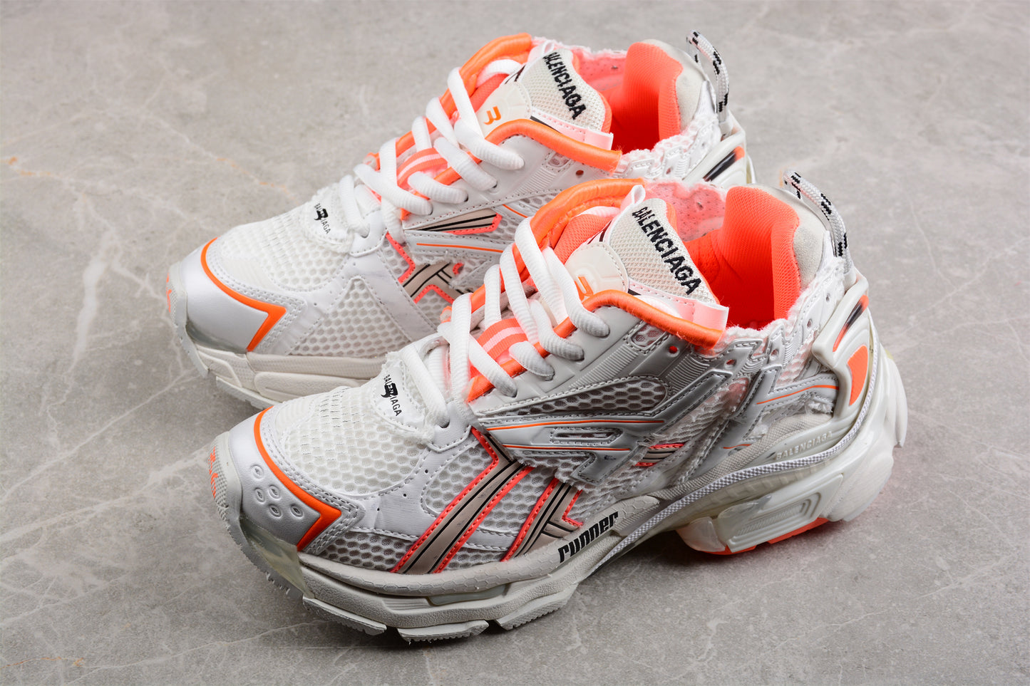 Balenciaga Runner Trainers | White orange