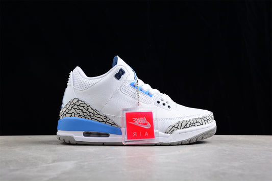 Jordan 3s North Carolina blue