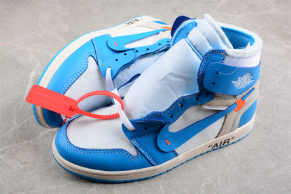 Jordan 1s high x Off-white north carolina blue