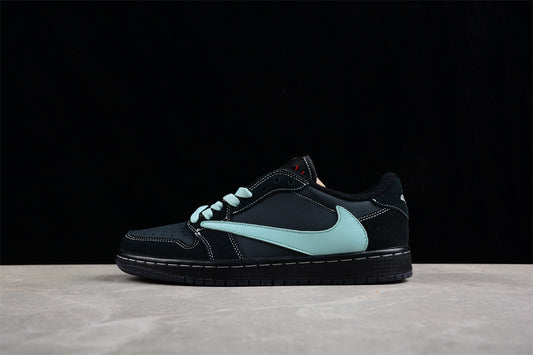Jordan 1s x travis scott custom blue and black