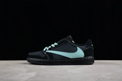 Jordan 1s x travis scott custom blue and black