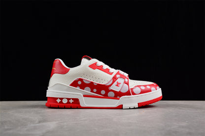 LV Trainers white and red spots