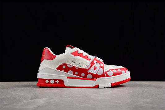 LV Trainers white and red spots
