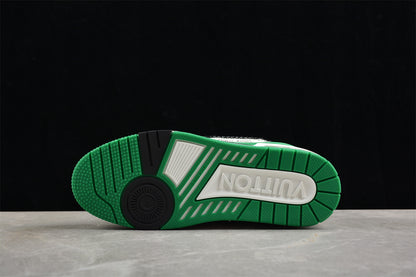 LV Trainers classic white and green splicing