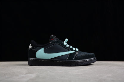Jordan 1s x travis scott custom blue and black