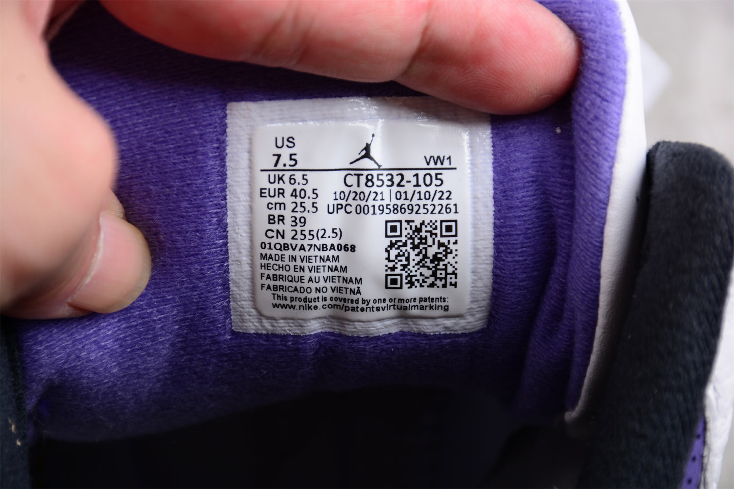 Jordan 3s White Purple