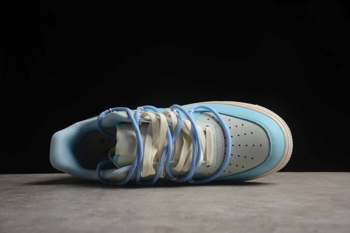 beige air forces x Kaws custom
