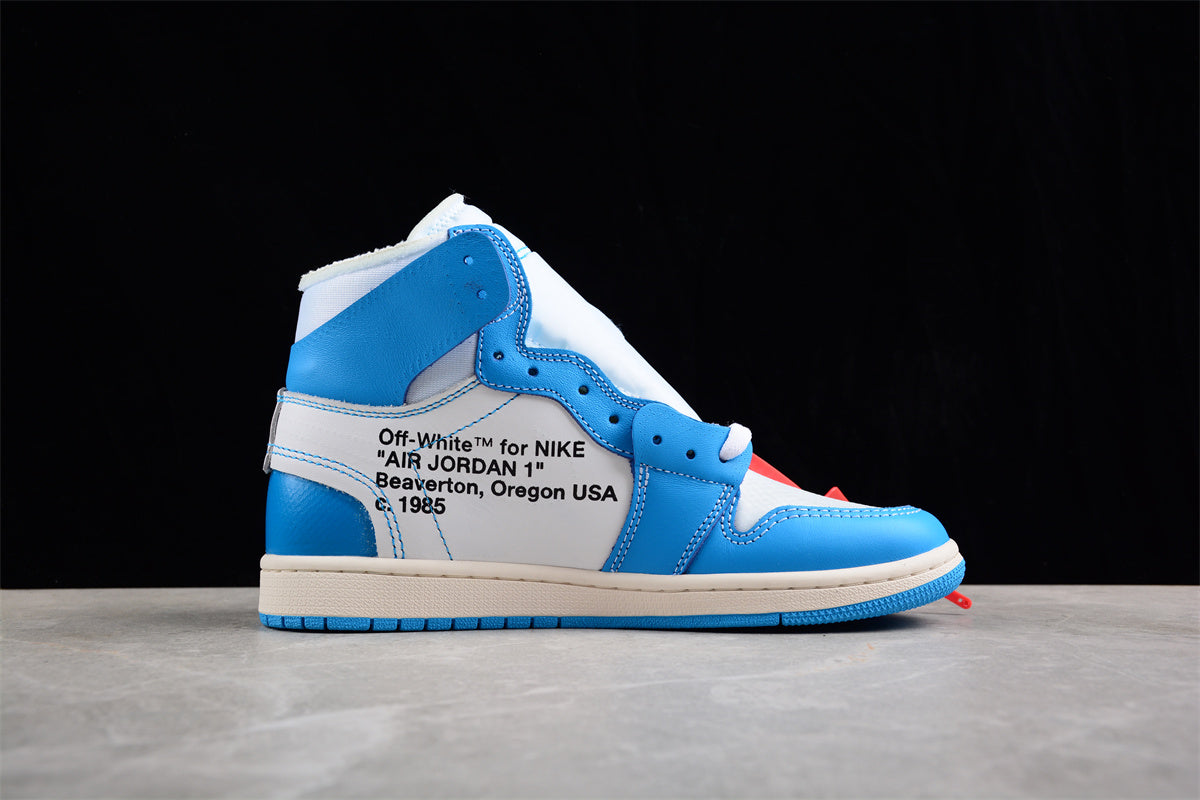 Jordan 1s high x Off-white north carolina blue