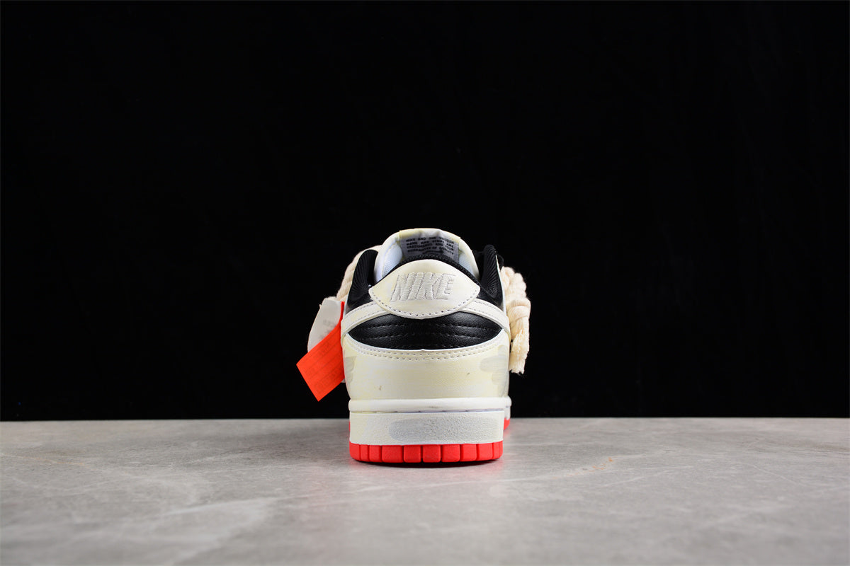 SB Dunks black and beige thick rope custom