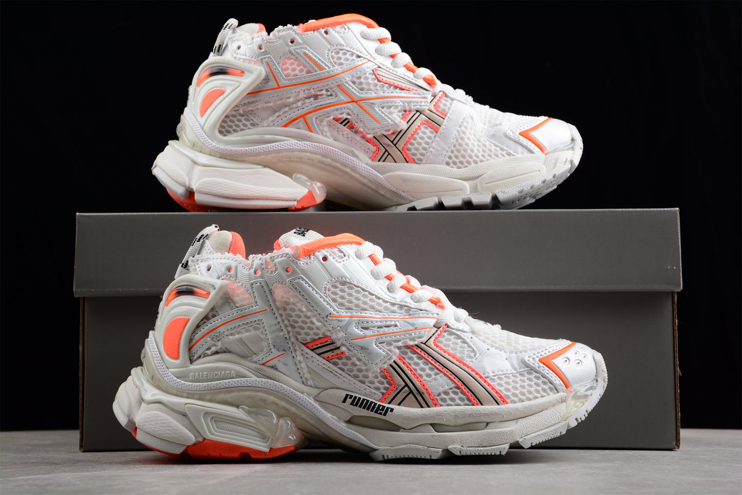 Balenciaga Runner Trainers | White orange