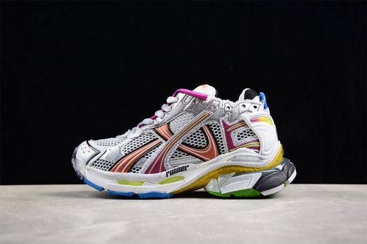 Balenciaga Runner Trainers | Grey, pink and orange
