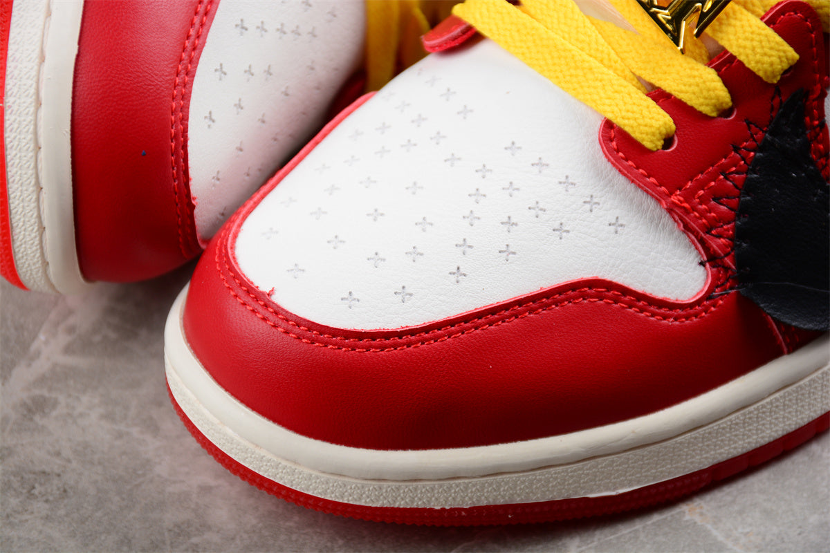 Jordan 1s high red flower customized