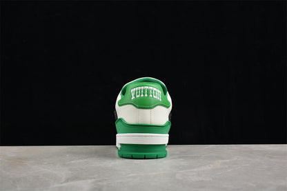LV Trainers classic white and green splicing