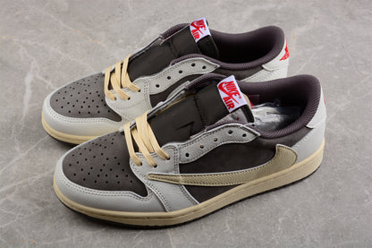 Jordan 1s x travis scott reverse mocha brown and white