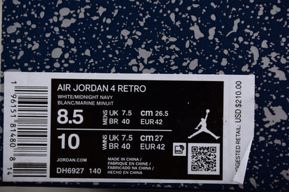 Air Jordan 4 Retro White Midnight Navy
