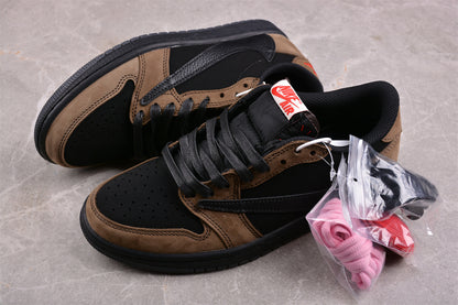 Jordan 1s high x travis scott brown and black customized