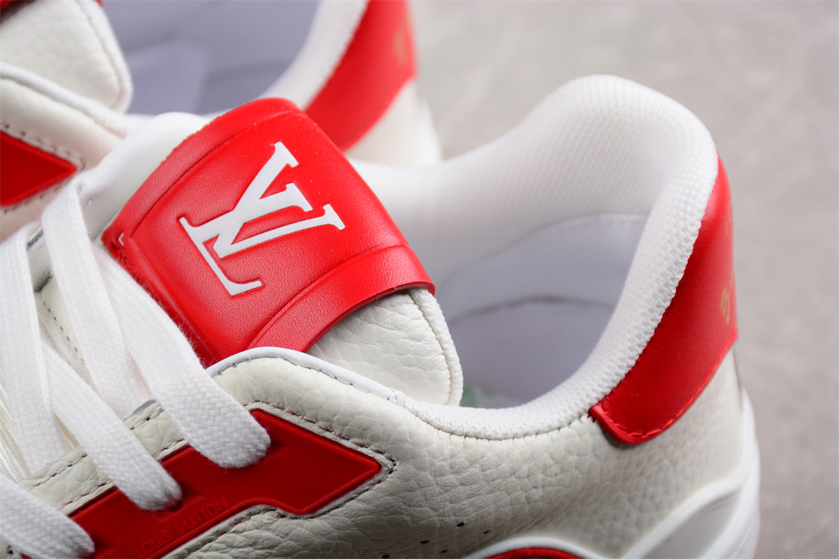 LV Trainers white and red spots