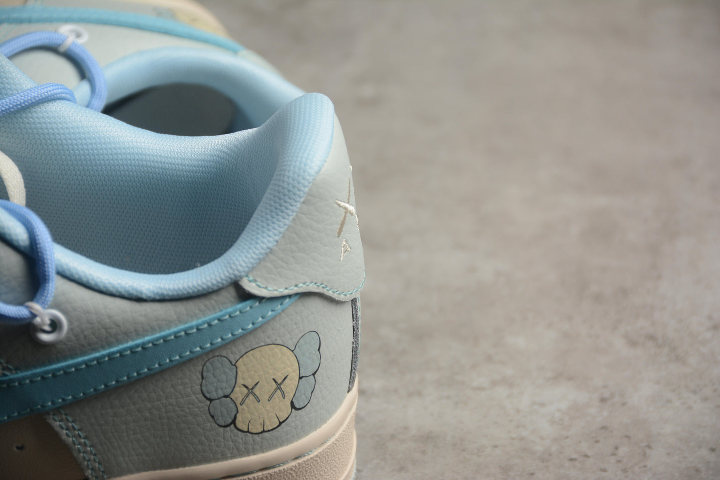 beige air forces x Kaws custom