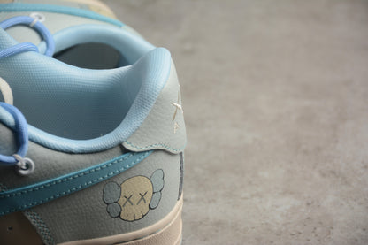 beige air forces x Kaws custom