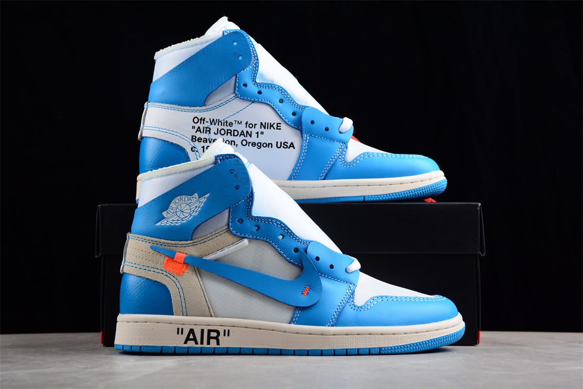 Jordan 1s high x Off-white north carolina blue