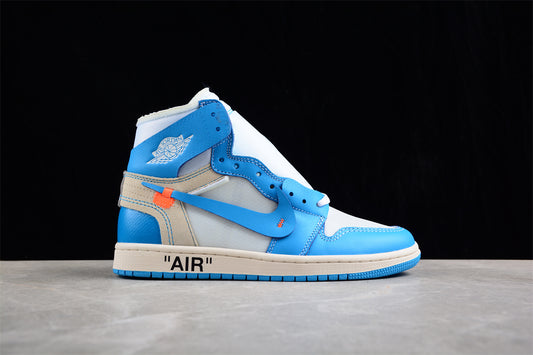 Jordan 1s high x Off-white north carolina blue