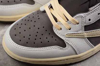 Jordan 1s x travis scott reverse mocha brown and white