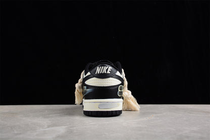 SB Dunks Beige and black thick rope custom