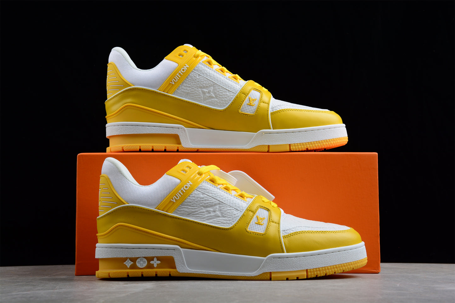 LV Trainers White yellow