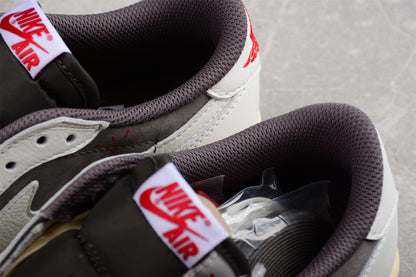 Jordan 1s x travis scott reverse mocha brown and white